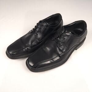 Kenneth Cole Reaction Black Leather Square Toe Dress Shoes Men's Size 8 Lace Up
